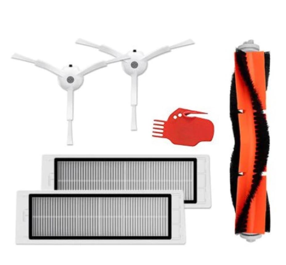 Set 4 accesorii compatibile pentru aspiratorul Roborock S5, Roborock S55 perie laterala x 2buc, filtru HEPA x 2buc, perie principala, perie curatare - AccesoriiXiaomi.ro